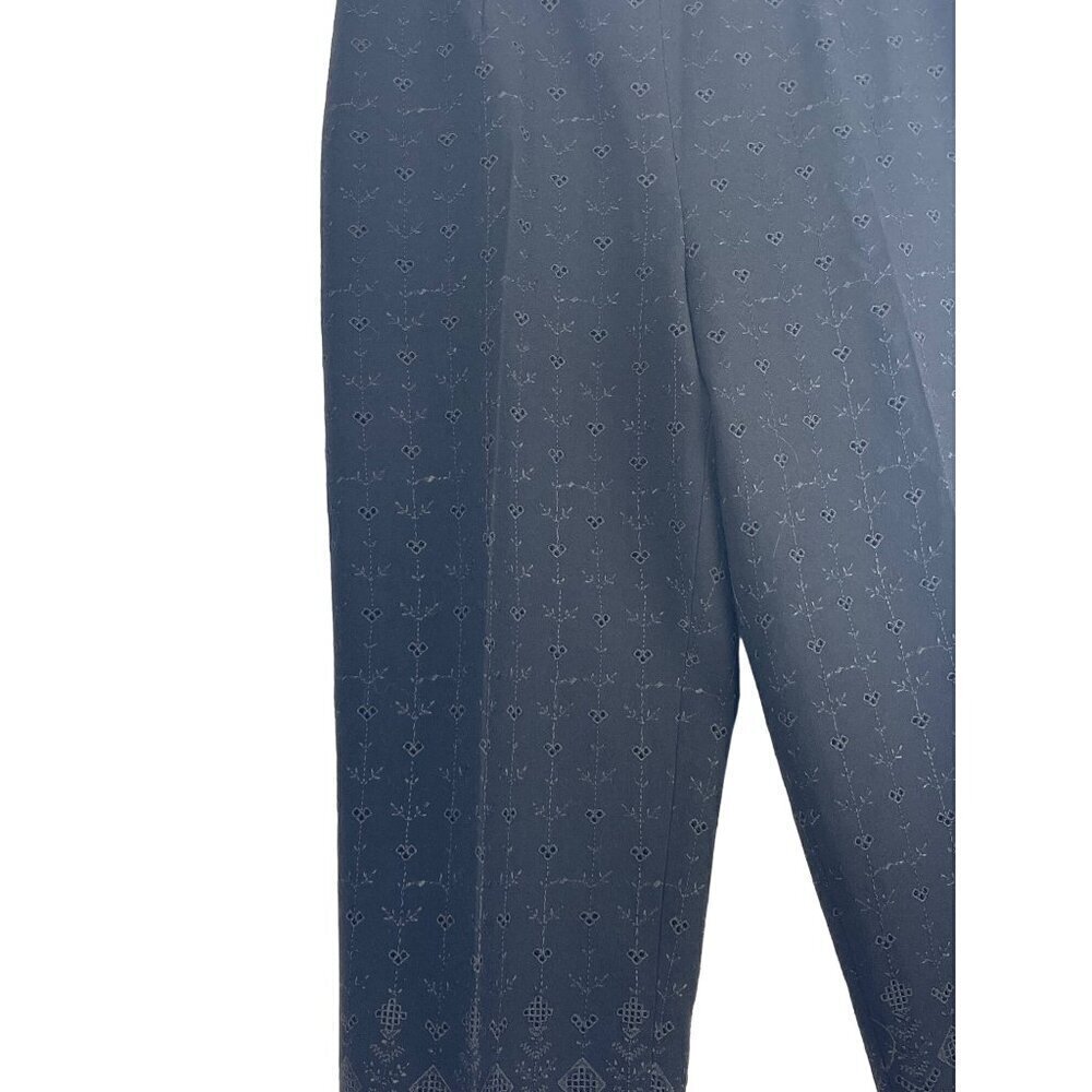 Oscar de la Renta black eyelet pants size 8 petite